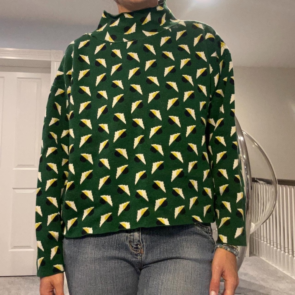 Anthropologie Women's Green and Yellow Jumper